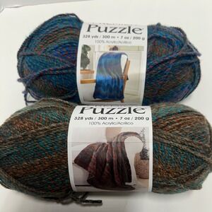 Premier Yarns Puzzle Bulky Acrylic Yarn 2 Skeins Lumberjack Anagram 7oz Each